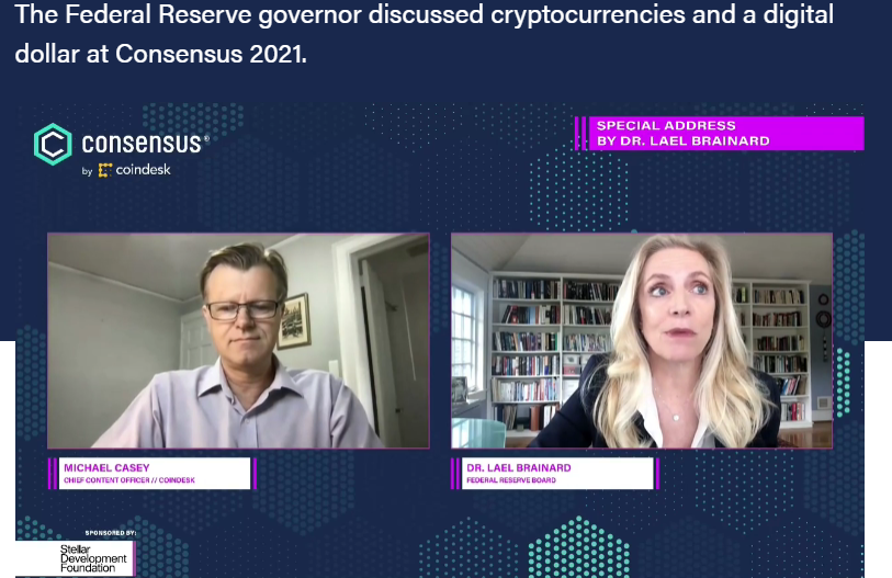 브레이너드 연준 이사, 디지털 달러 필요성 인정 … 민간 디지털 화폐 잠재적 위험도 경고