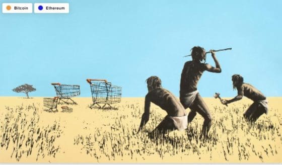 뱅크시 “TROLLEY HUNTERS” 소더비경매– BTC와 ETH 결제 허용
