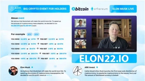 Beware of “Ark Invest, Musk” fake fraud