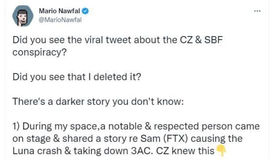 “SBF는 루나와 3AC 사태 촉발한 장본인, CZ 경고 무시해 와” — 마리오 나우팔 IBC 그룹 창업자