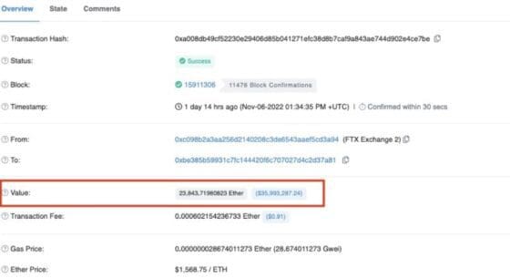 [11·8 오후 간추린 뉴스] 0xbe38 주소, FTX에서 2억 8400만 달러 인출 外