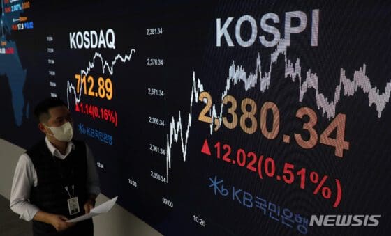 [마감시황]코스피, 외인 순매수에 소폭 상승…2380선 회복