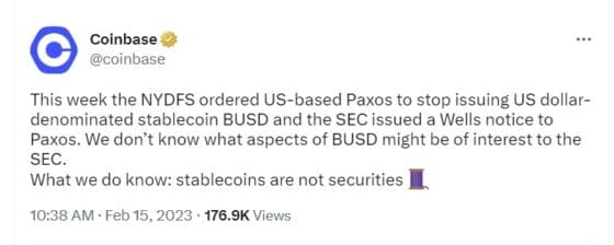 코인베이스 “스테이블 코인은 증권 아냐”, 업계와 규제당국의 대화 호소