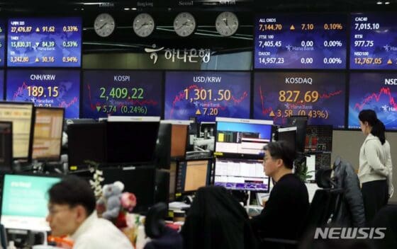 ‘뱅크데믹 우려’ 코스피 2400선 하락 마감…코스닥 상승(종합)