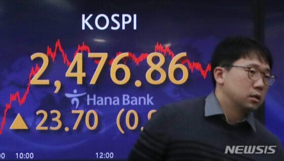 코스피, 장중 2480선 돌파…코스닥은 6거래일 만에 하락(종합)