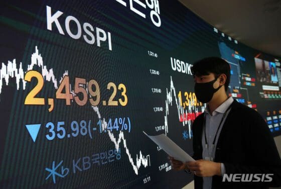 [마감시황] 美 경기 침체 불안…코스피, 2450선 하락 마감