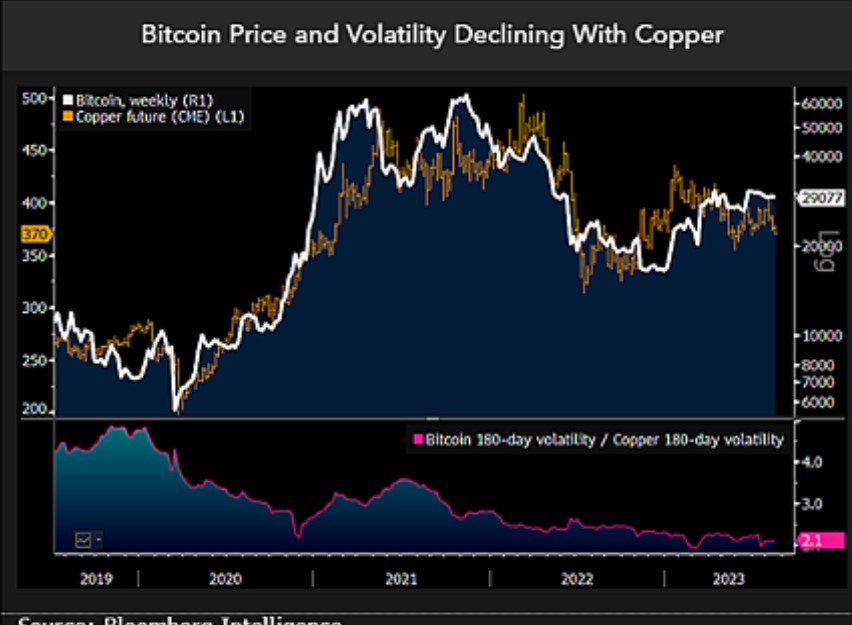 “비트코인, 구리, 중국 하락세로 추세 반전”–블룸버그 마이크 맥글론