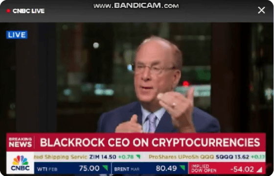 블랙록 CEO, “암호화폐에 대한 신뢰” 자산 토큰화 승인 촉구