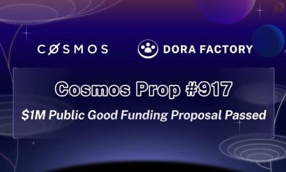 도라팩토리, 코스모스 생태계 발전 선도…100만달러 ‘퍼블릭 굿즈 기금’ 지원