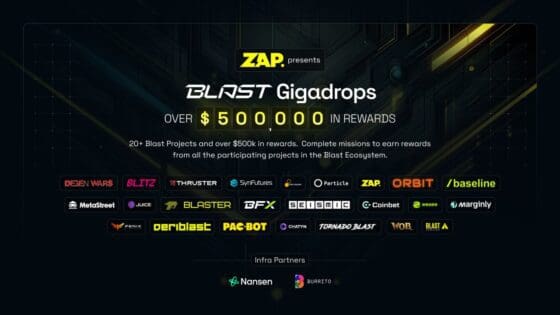 ZAP, 블라스트 기가드랍 공개, 7억원 상당 리워드… “20개 이상 블라스트 프로젝트 참여”