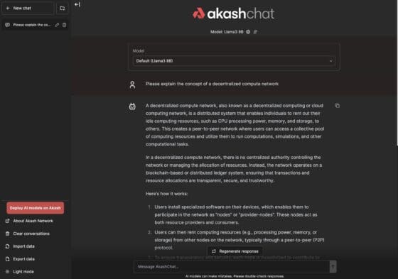 아카시네트워크, 탈중앙화 컴퓨팅으로 ‘누구나 쓸 수 있는 챗봇’ 선보여