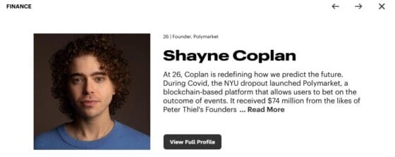 [주요 뉴스] 암호화폐 창업자들, 포브스 ’30세 이하 30인’ 금융 부문 두각