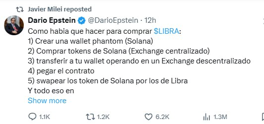 [주요 뉴스] 아르헨티나 대통령 밀레이, LIBRA 토큰 구매 튜토리얼 공유로 논란