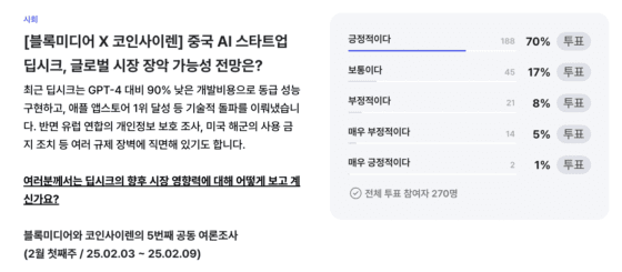 [주요 뉴스] AI 스타트업 딥시크, 글로벌 시장 장악 가능성에 국내 투자자 긍정적 전망