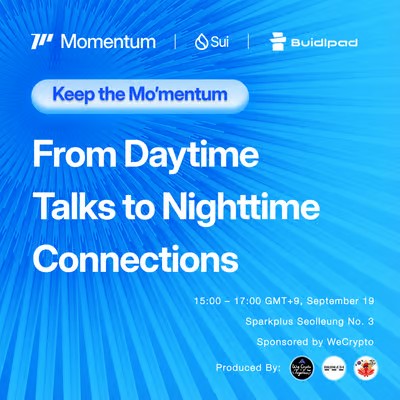 수이(SUI)·모멘텀(Momentum)·비들패드(BuidlPad), 19일 서울서 ‘킵 더 모멘텀’ 밋업 개최