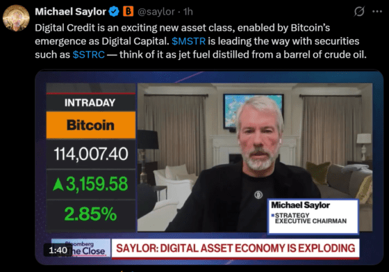 마이클 세일러 “디지털 크레딧은 신자산 클래스…STRC는 정제된 제트연료”