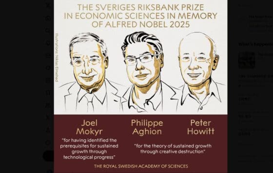 노벨 경제학상, ‘창조적 파괴’ 연구자들 공동 수상… “AI 대량 실업 없을 것”(종합)