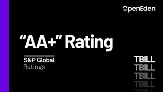 오픈에덴 토큰화 국채 펀드, S&P ‘AA+’ 등급도 획득
