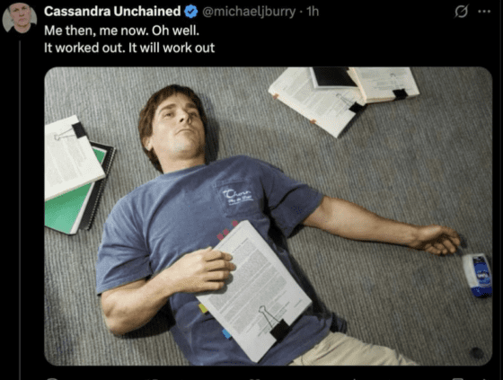 ‘빅쇼트’ 마이클 버리, 의미심장 트윗 “그때도 맞았고, 이번에도 맞을 것”