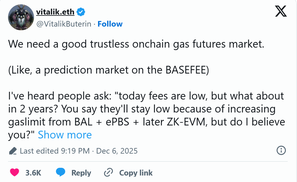 “이더리움 수수료 급등 대비 필요”… 비탈릭 부테린, 온체인 가스 선물시장 제시 “이더리움 수수료 급등 대비 필요”… 비탈릭 부테린, 온체인 가스 선물시장 제시