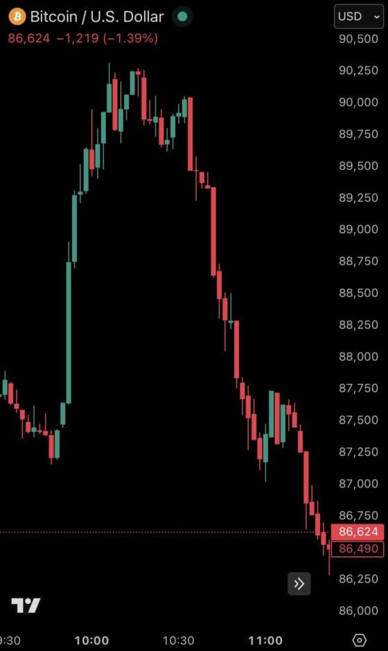 비트코인, 2시간 만에 4000달러 급락…레버리지 청산에 시장 요동