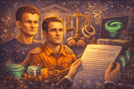 비탈릭 부테린, 토네이도 캐시 개발자 선처 서한 제출 ⋯ “개발 행위 처벌은 위험한 선례”