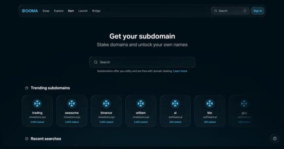 도마 프로토콜, ENS 연동 및 서브도메인 마켓플레이스 출시