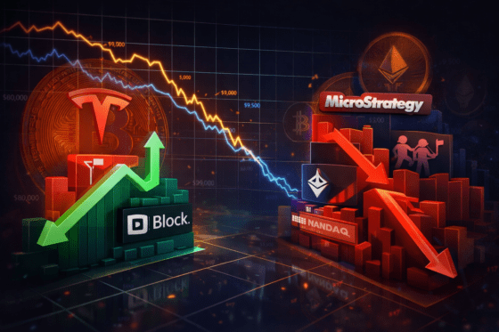 [크립토스톡] 비트코인·이더리움 조정에도 테슬라·블록은 상승…스트래티지·채굴주는 조정