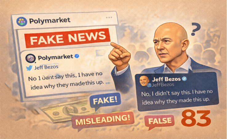 폴리마켓, 아마존 창업자 ‘가짜 뉴스’ 유포⋯베이조스 등판에 허위 사실 드러나